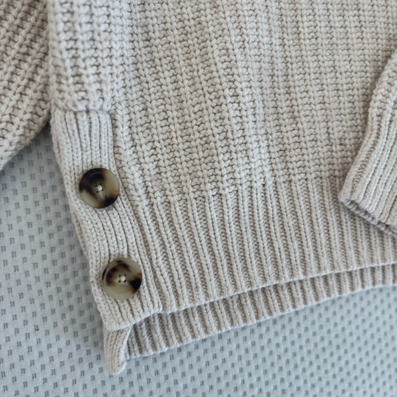 Madewell chunky knit, mock neck side- button pullover wool sweater sz small - Picture 8 of 11